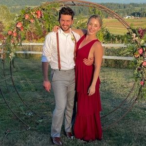 Fame and Partners burgundy dress